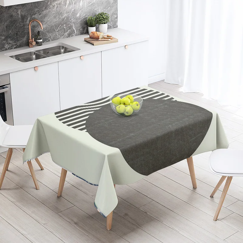Abstract Geometric Tablecloth 1pc Resistant Party Decoration Restaurant Cafe Dining Table Tablecloths 140X200cm