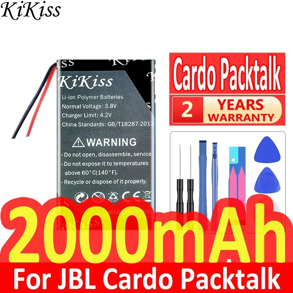 KiKiss Battery 2000mAh For JBL Cardo Packtalk Digital