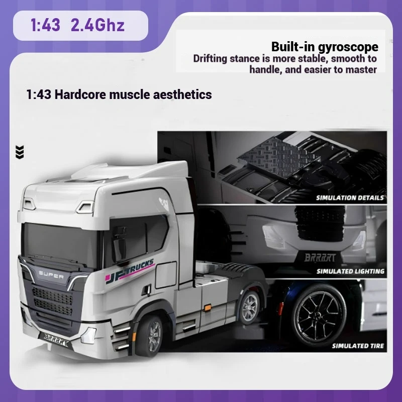 

1/43 RC cars 2.4G high-speed drift car Semi Remote control truck Full scale system with gyroscope toy vehicle Boy gift rc car