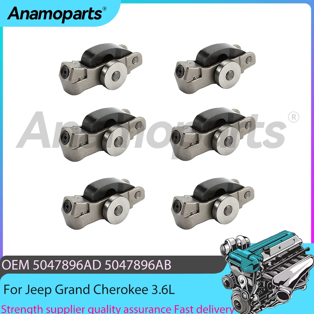 

Engine 6pcs Rocker Arm Fit 3.6 T L V6 GAS FLEX For Jeep Cherokee Wrangler Chrysler Dodge Charger Ram 1500 ERB 3.6L 2016-2025