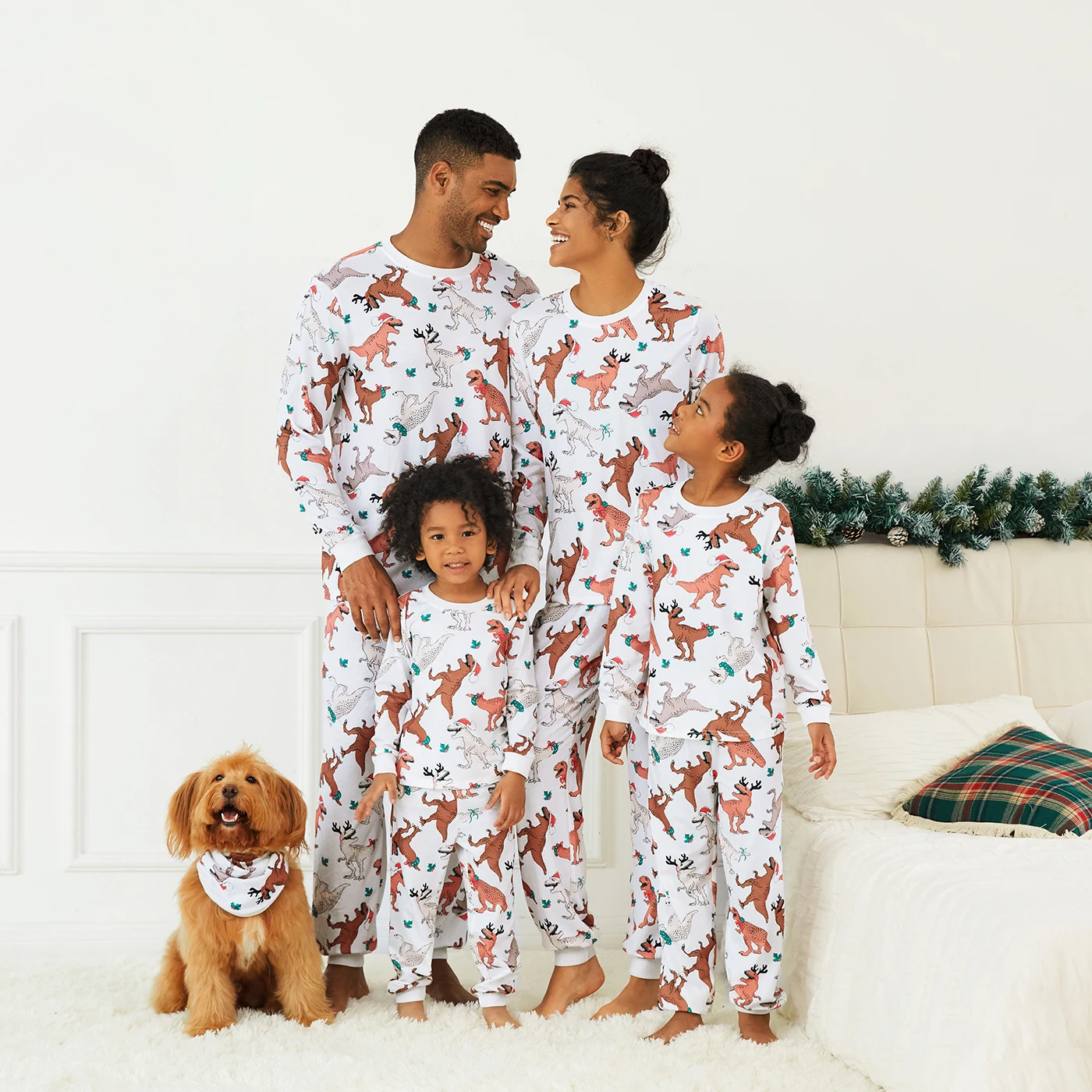 

PatPat Christmas Dinosuar Print Family Matching Pajamas Sets (Flame Resistant)