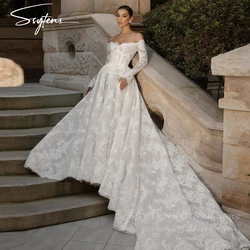 SSYTENS White Wedding Dresses Off The Shoulder A-Line Full Lace Wedding Gowns Luxury Boho Bridal Ball Prom Dress Custom Size
