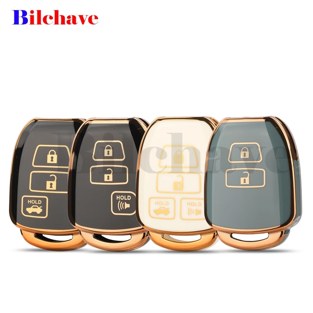 jingyuqin 2/3/4 Buttons NEW TPU For Toyota Camry Rav4 Corolla Tacoma Vios Prius C Highlander Car Key Cover Case Shell