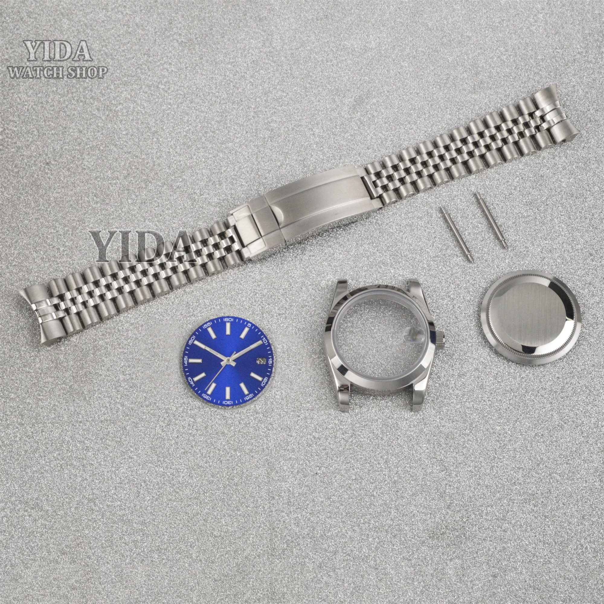 For Datejust 36MM/39MM NH35 Watch Case Silver 5 Beads Strap Dial Sapphire Glass MOD Watch Parts 10ATM Waterproof  NH36 Movement