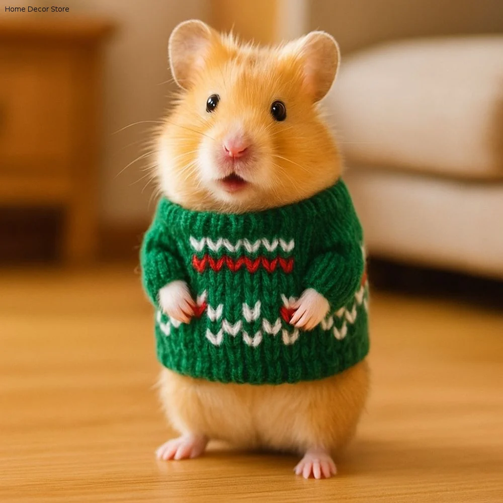 Party Supplies Cute Hamster Sweater Soft Chew Proof Small Pets Sweater Warm Knitted Sweater Winter Outing