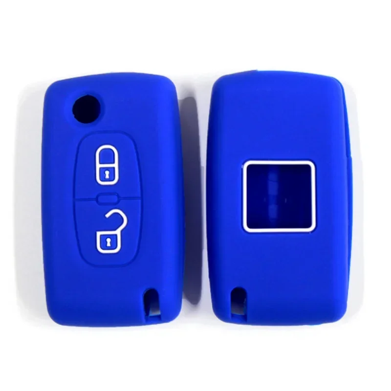 Silicone Remote Car Key Case Cover FOB Shell Holder Protect for CITROEN C2 C3 C4 C5 Berlingo Picasso for Peugeot 207 807 306