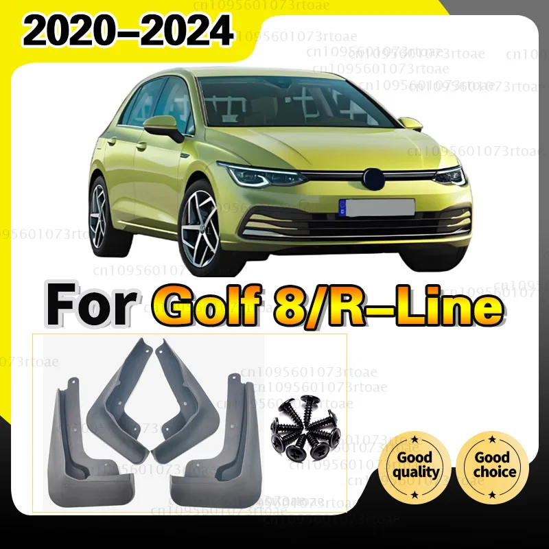 4x FOR VW Golf 8 MK8 R-Line GTI GTD GTE 2020 2021 2022 2023 2024 Front Rear Splash Guards Mud Flaps Mudguards Fender Protector