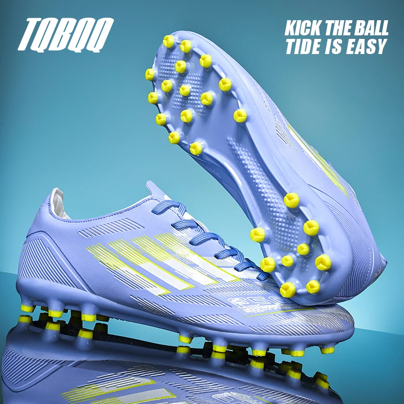 Soccer Cleats for Men Women Breathable Cushioned Insole Anti-Slip Football Shoes for AG/TF Outdoor Sports Boots