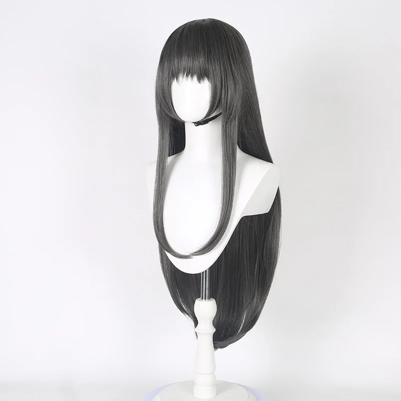 애니메이션 마법 소녀 호무라 아케미의 블랙 가발(느슨한 머리 포함) 코스프레 의상 액세서리