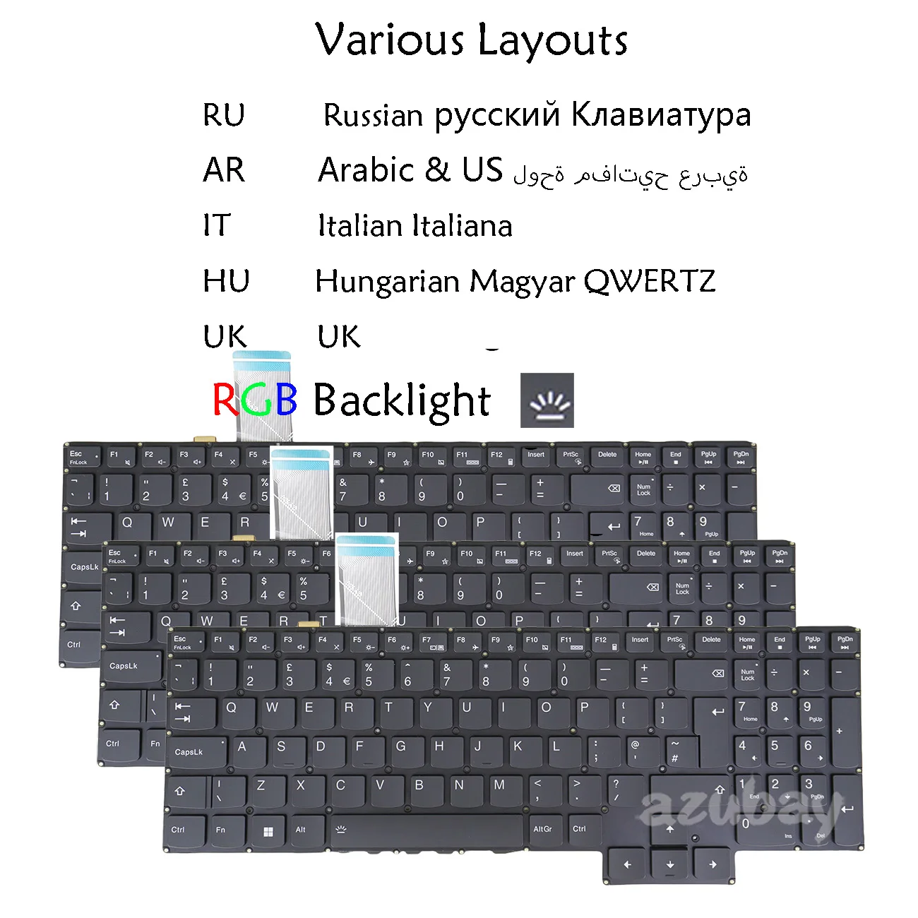 RGB Backlit Keyboard For Lenovo Legion 5-15ACH6 5-15ACH6A 5-15ACH6H 5-15ITH6 5-15ITH6H SN3014UK Russian Arabic Hungarian Italian