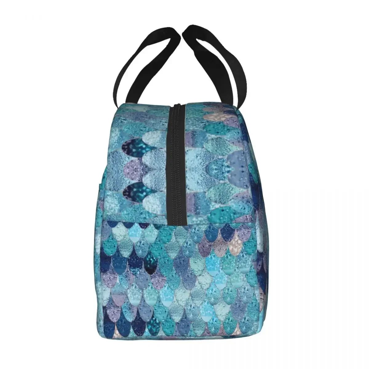 Summer Mermaid Dark Teal By Monika Strigel Insulated Lunch Tote Bag Fishscales Portable Thermal Cooler Bento Box Kids School