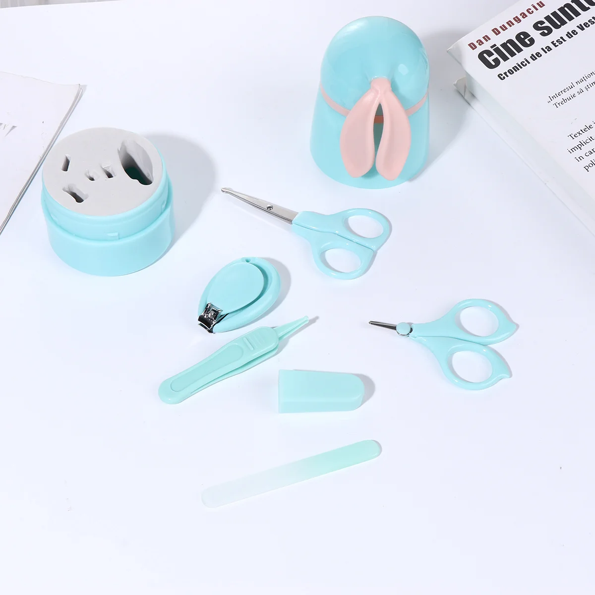 

5Pcs Baby Nail Care Set Safe Durable Essentials Newborn Manicure Kit Portable Lightweight Adorable Design Blue