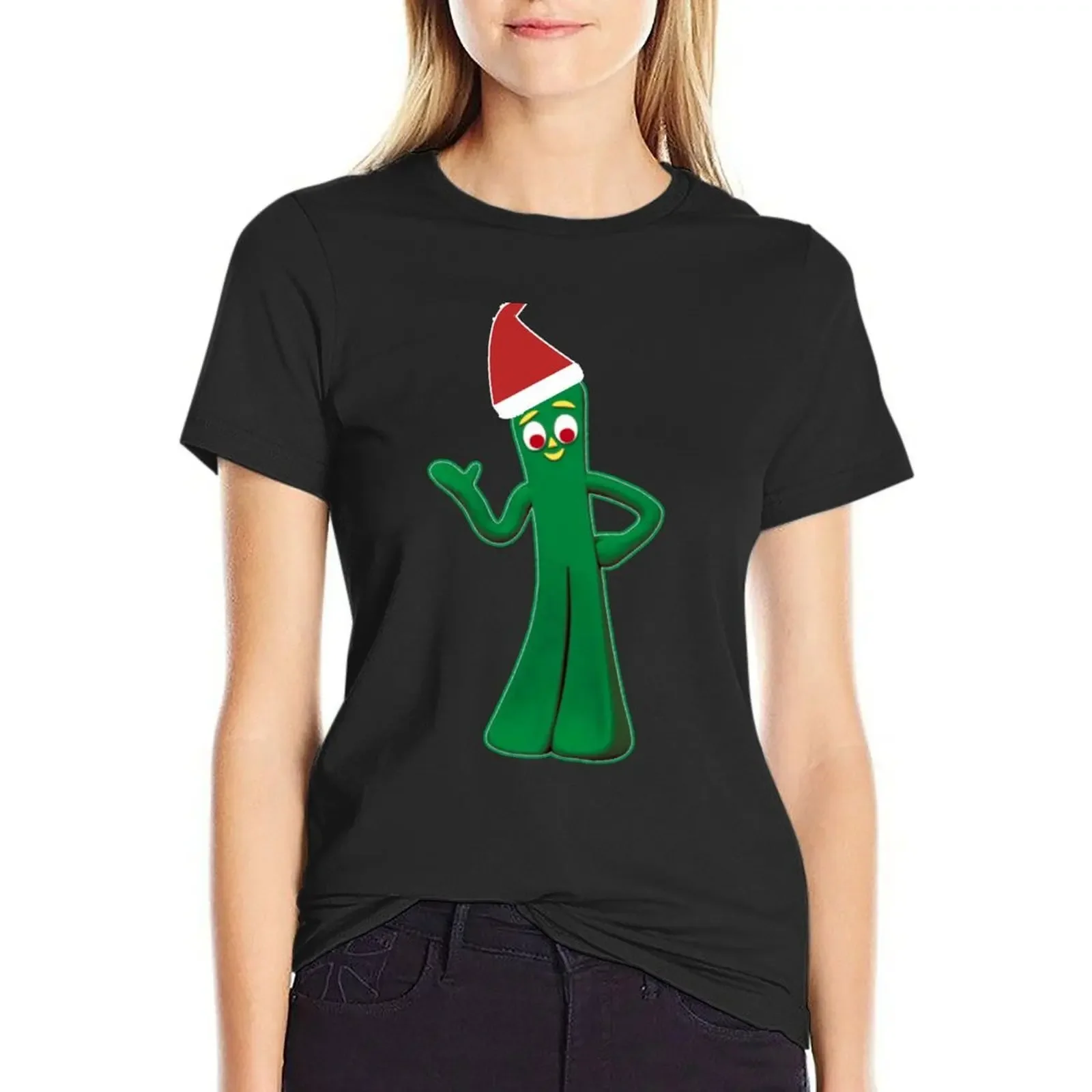 

Gumbyy's Santa hat Christmas T-Shirt customs design your own cute tops plain animal print western t shirts for Women