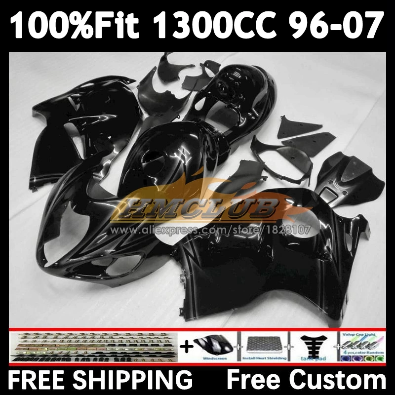 Body For SUZUKI Hayabusa GSXR 1300 GSXR1300 96 97 98 99 01 36No.11 black glossy GSXR-1300 2002 2003 2004 2005 2006 2007 Fairing