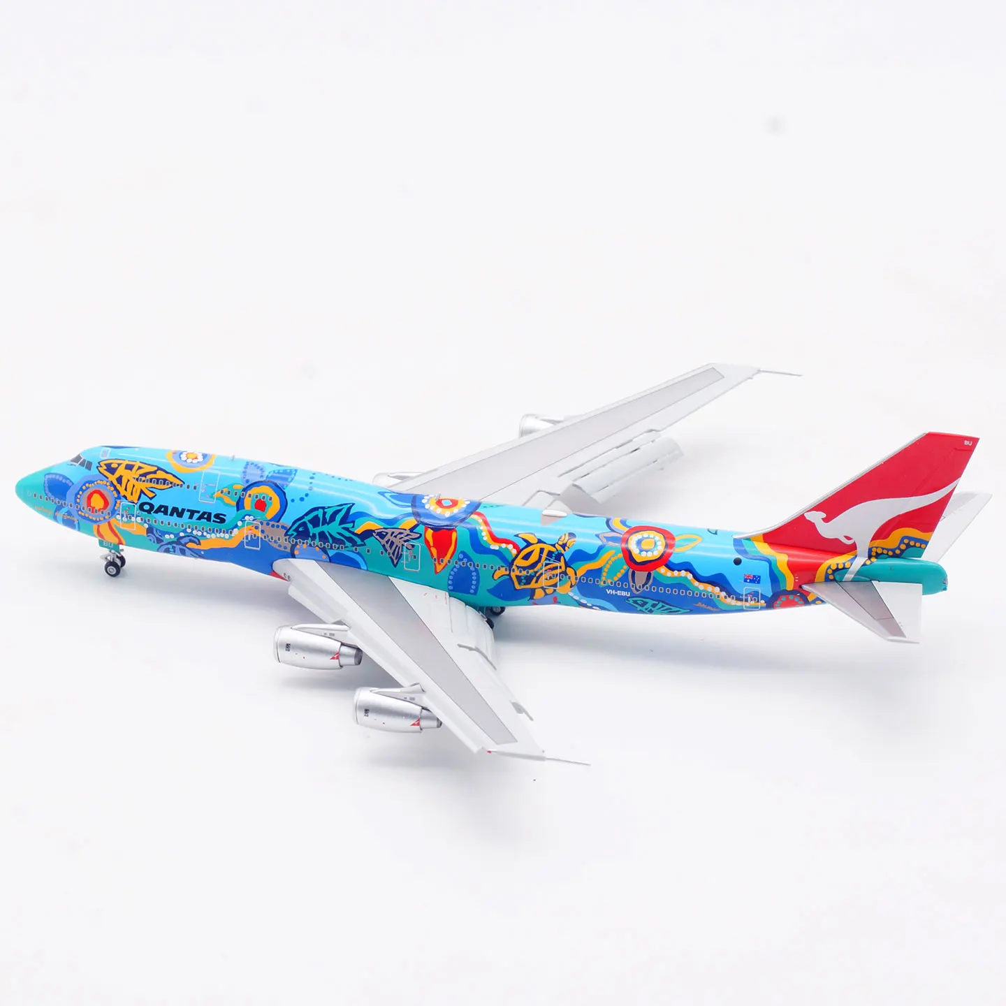 B606501F سبيكة تحصيل طائرة هدية HX نموذج 1:400 Qantas الخطوط الجوية بوينغ B747-300 دييكاست نموذج طائرة VH-EBU اللوحات أسفل