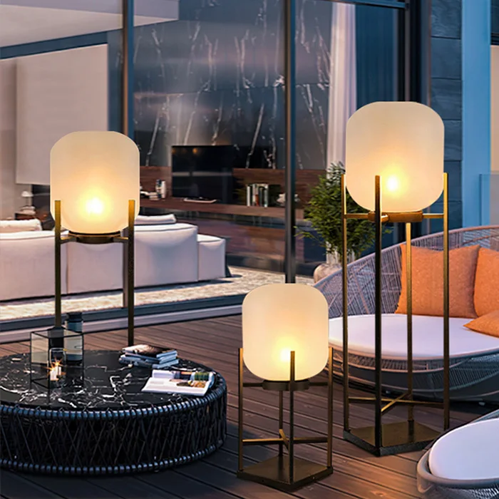 Baja tahan karat, lampu lantai, luar ruangan, taman, halaman, vila, dekorasi