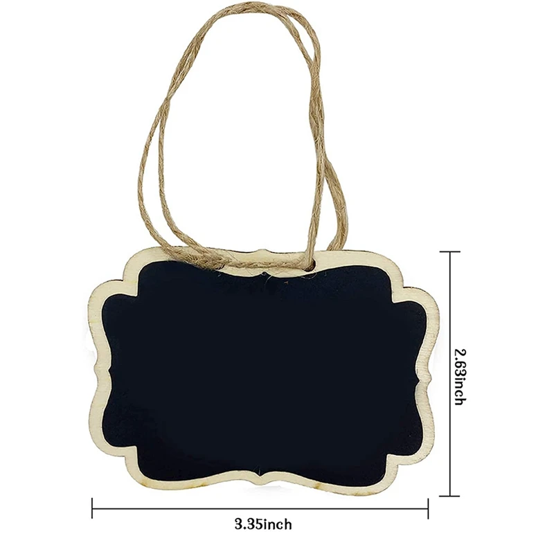 سبورة صغيرة بخيط معلق ، علامات سبورة خشبية ، لوحة رسائل على الوجهين ، 72 ربطة