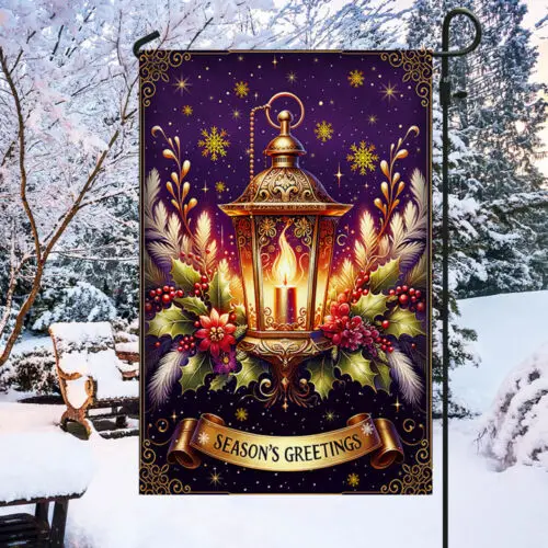 Christmas Lantern Season’s Greetings Flag Garden Flag AAL HHM WZZ yyi