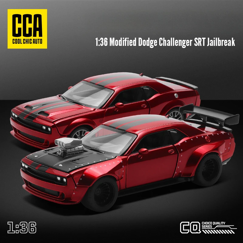 1:36 Dodge Challenger SRT Hellcat Jailbreak Assembled Modified Toy Car Model Diecast Alloy Miniature Collection Gift