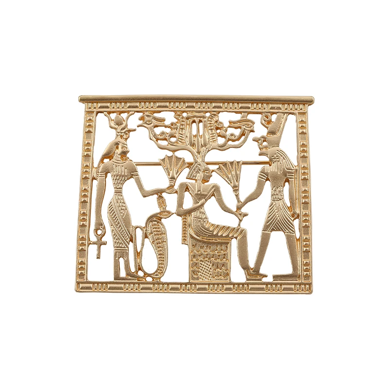 European and American retro Dong style frosted matte gold head relief god Cupid brooch badge clothes