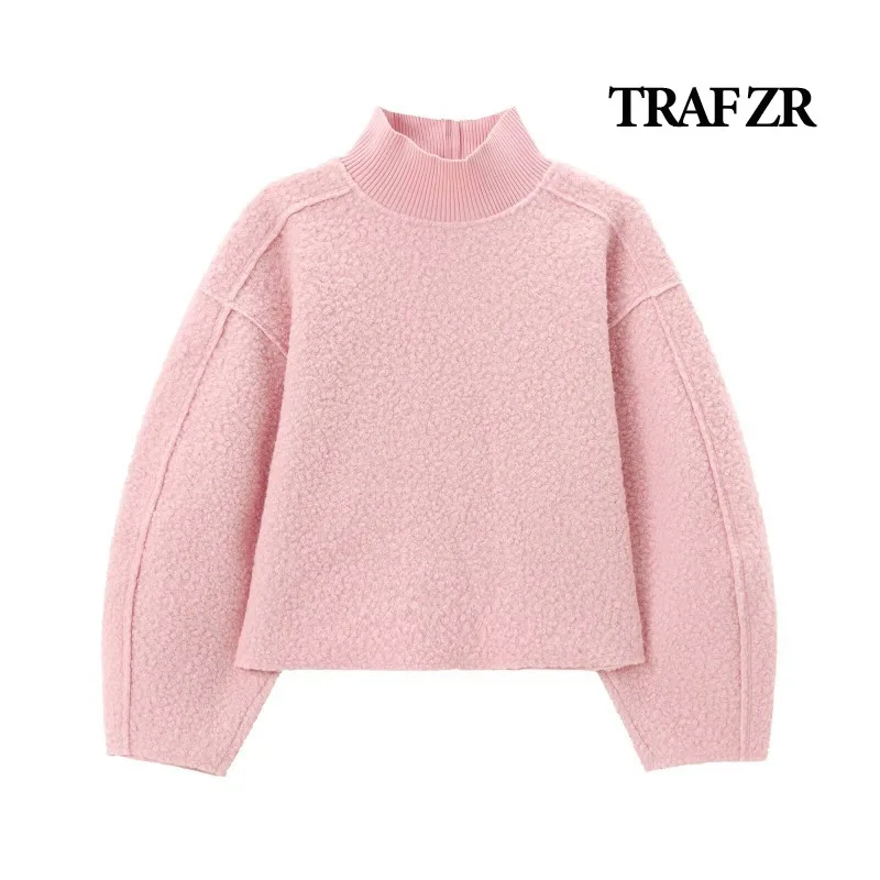 

TRAF ZR Solid T-shirts Woman Autumn/winter 2024 Basic Long Sleeve Tee Turtleneck Women Tops Harajuku Fashion Y2K T-shirts