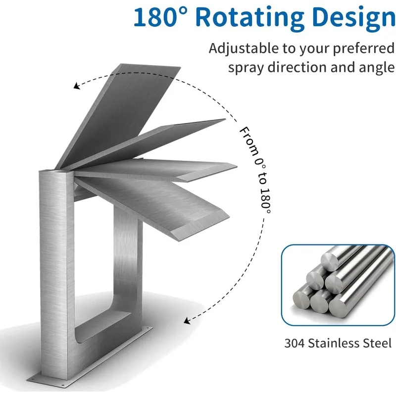 304 ستانلس ستيل 180 °   رذاذ دوار للشلال قابل للتعديل لحمامات السباحة والحدائق والمناطق الراقية والحدائق والمقيمات الفاخرة
