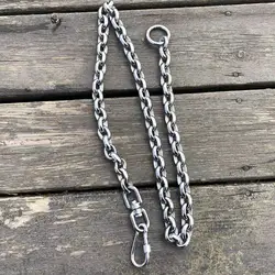 100% Stainless Steel 304 Seamless No Knot Anti Bite Thick Link Chain Pet Dog Leash Small Large Dogs Lead Leash
