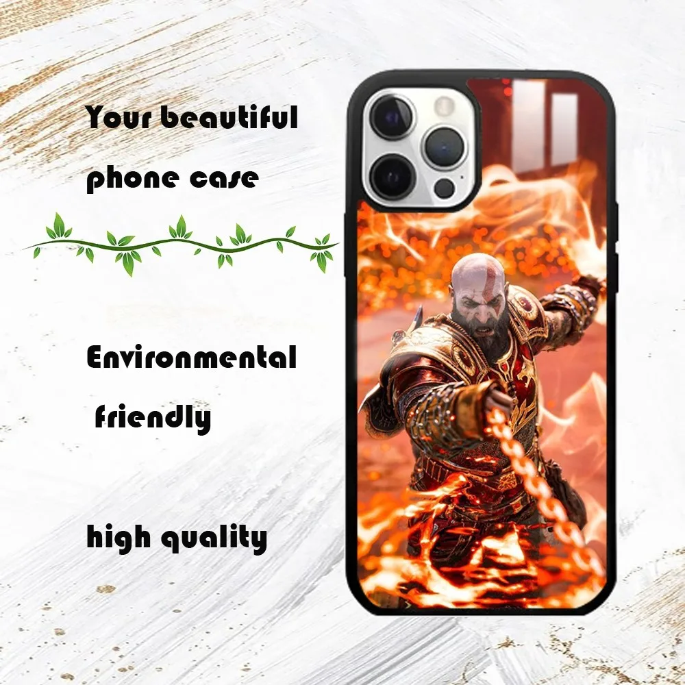 Kratos G-God of War Phone Case For iPhone 16 15 14 13 12 11 Pro Max Plus Mini PC Fashion mirror phone case