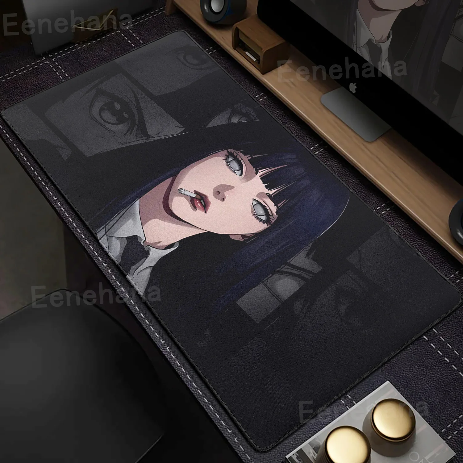Podkładka pod mysz z gumy z motywem diabła, anime, gotyckich dziewczyn, dla graczy, z obszyciem, duża podkładka pod mysz komputerową, biurowa, z nadrukiem HD.