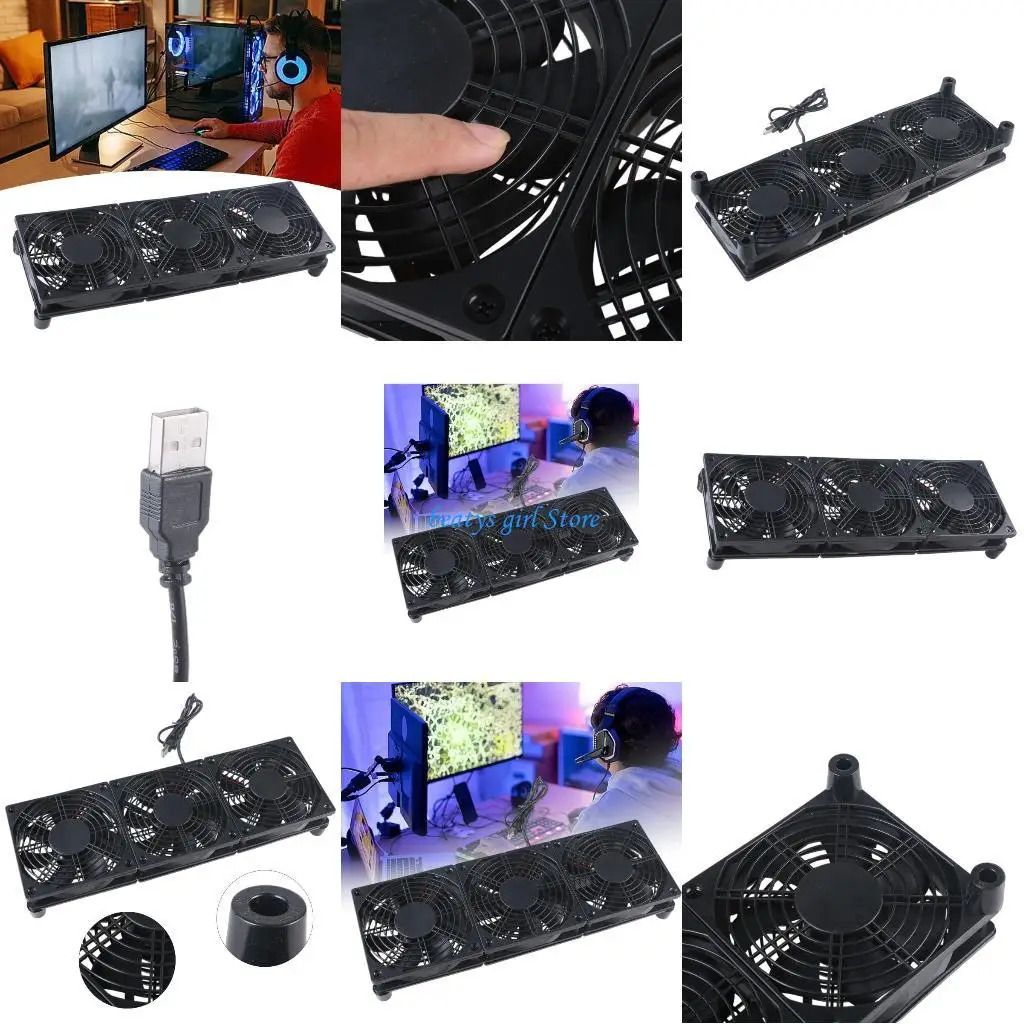 

C7AB USB Computer Fan USB 5V Powered Fan for Receiver Box Cooling Router Modem