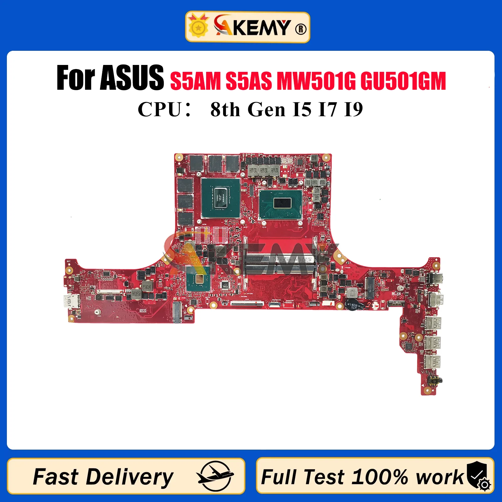 

GU501GM Laptop Motherboard For ASUS GU501G S5AM S5AS MW501G GU501GS GU501GM GU501GX GU501GV GU501GZ Mainboard With I5 I7 I9 CPU