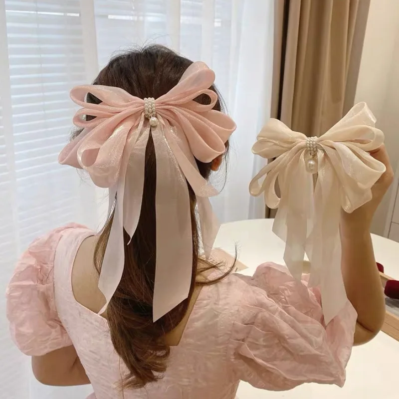 

Ins Style Новая корейская заколка-бабочка из органзы с жемчугом