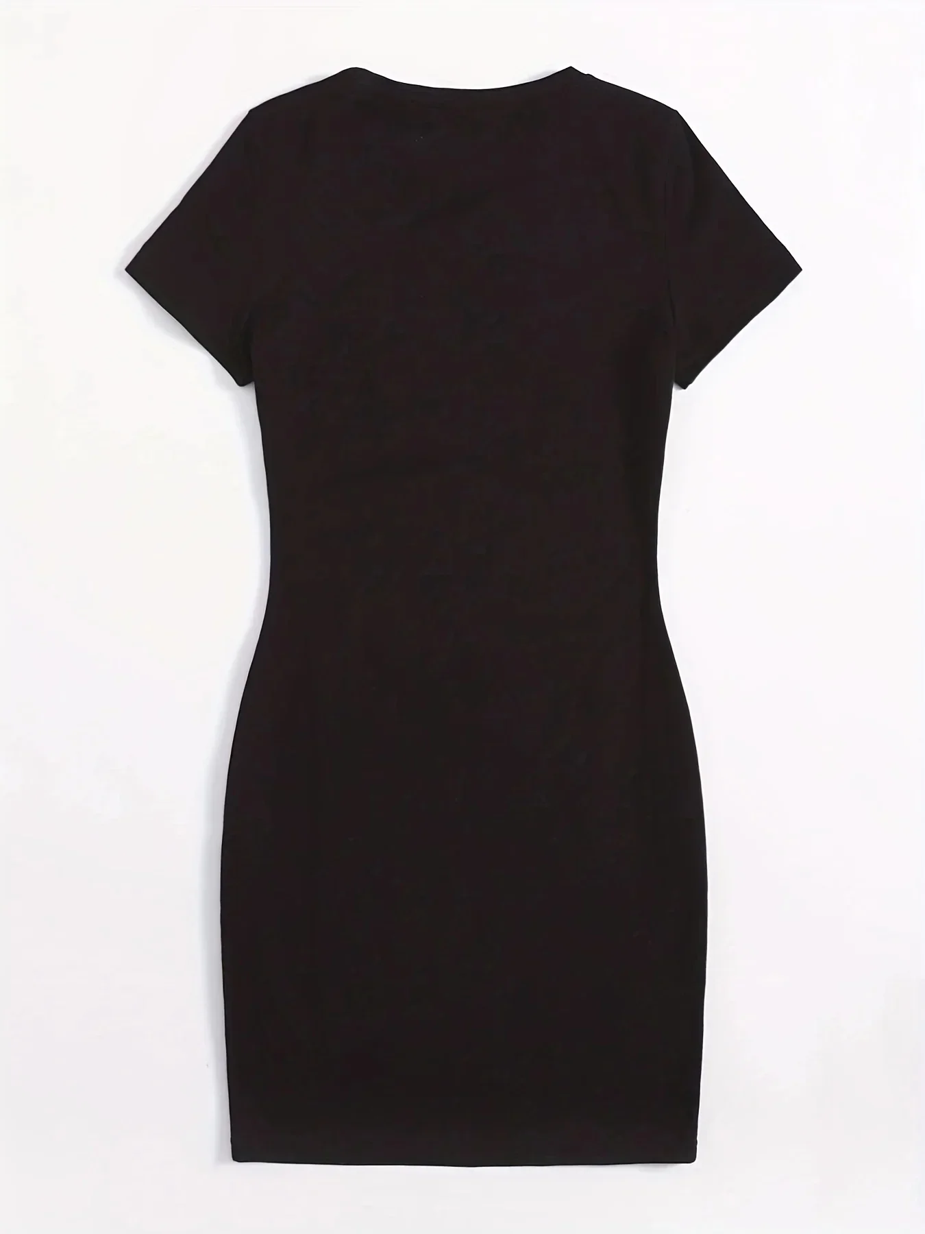 Mini abito T-shirt girocollo a maniche corte slim fit casual con stampa SUN SAIT SAND da donna Pop Summer