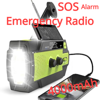 Emergency Weather Radio 4000mAh Portable Solar Crank Hand Radios WB/AM/FM/NOAA SOS Radio for Home and Outdoor with Flashlight