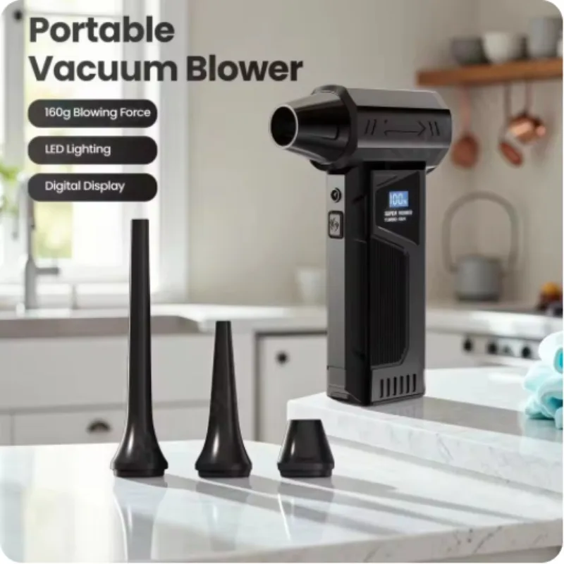 M4 Powerful Air Hair Dryer Brushless Motor Turbo Jet Fan 160g Air Pressure Portable Vacuum Cleaner Hair Dryer 4 Speed Adjustable