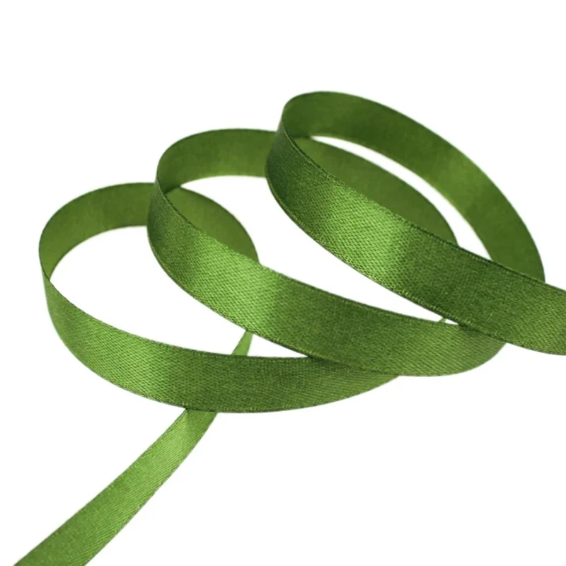 (25 yards/roll) 40mm Olive Green Webbing Decoration Ribbon Single Face Satin Ribbon Gift Christmas Ribbons