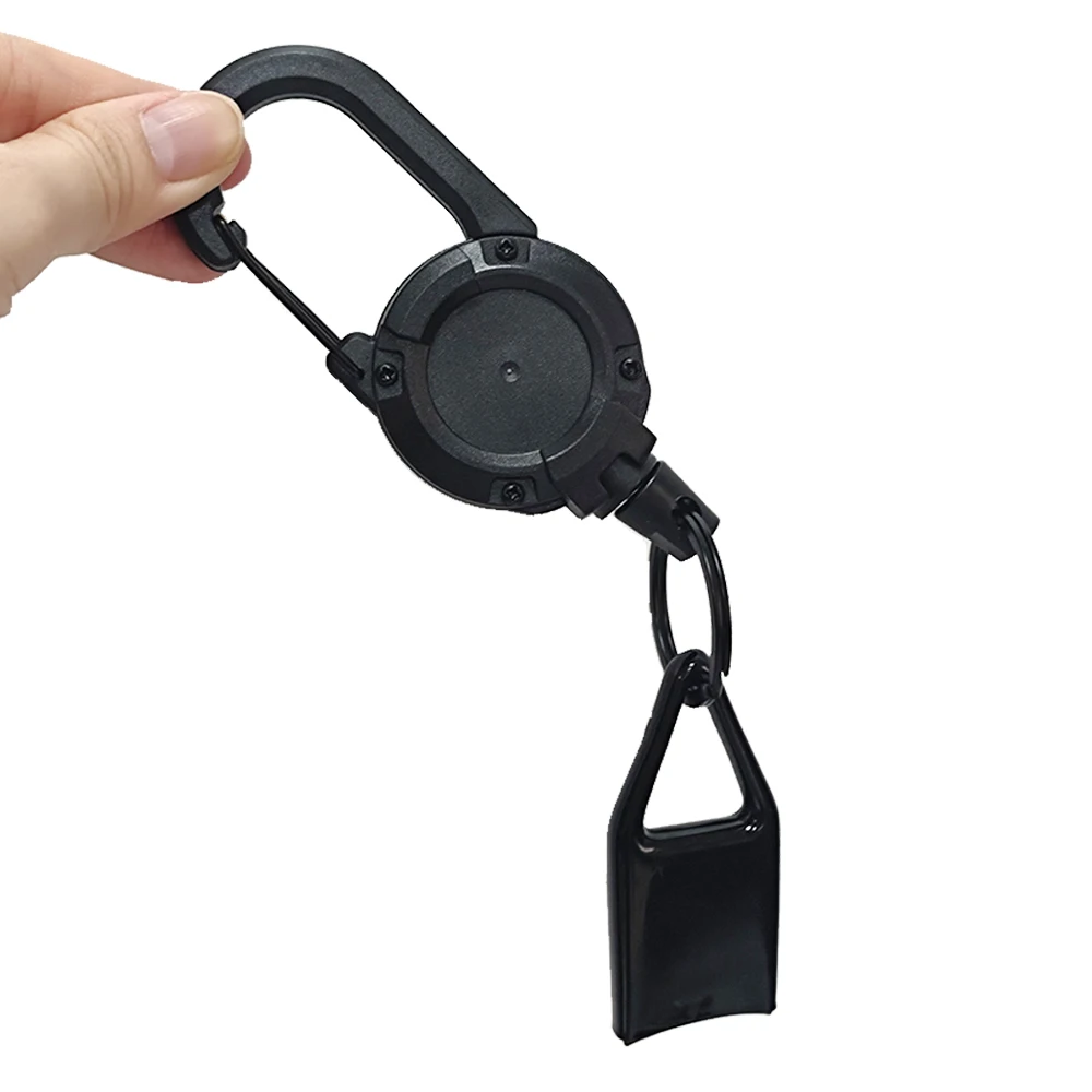 Lighter Holder With Retractable Heavy Duty Pull Reel Carabiner Key Chains Silicone Lighter Protective Cover Smoking Accessories