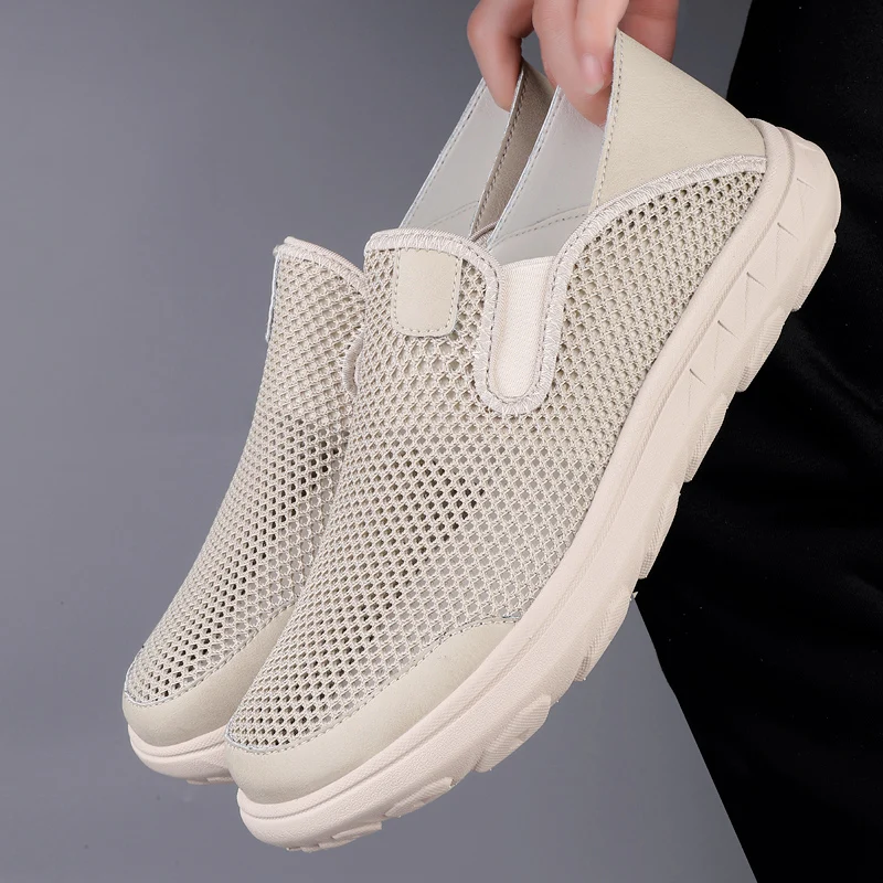 

Summer men woven mesh shoes are soft comfortable breathable with strong stitching suitable for men to drive take a walk