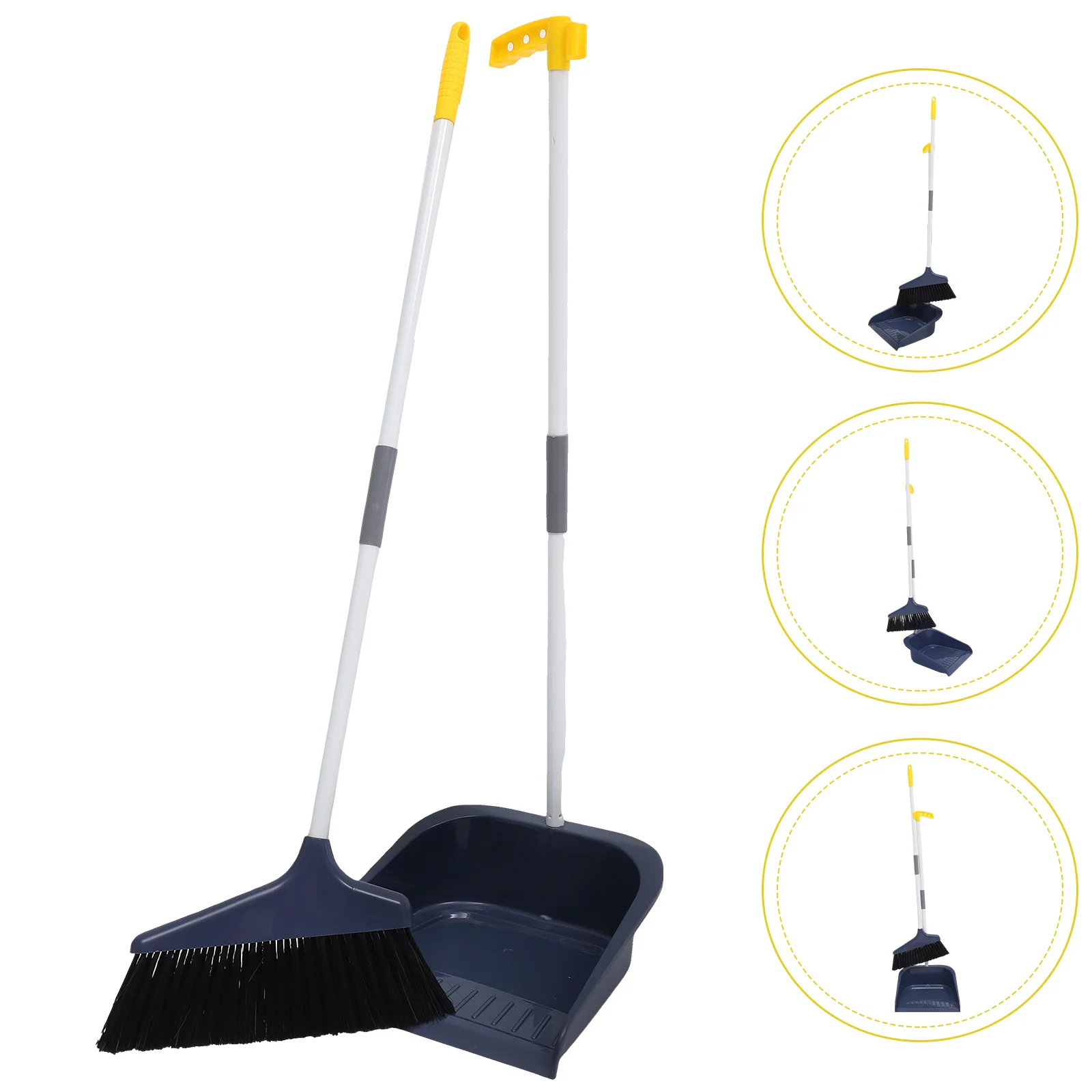 Broom Dustpan Set Heavy Duty Indoor Garbage Scoop Brush Dust Clean Set Floor Garbage Can Outdoor and Dustpan Set