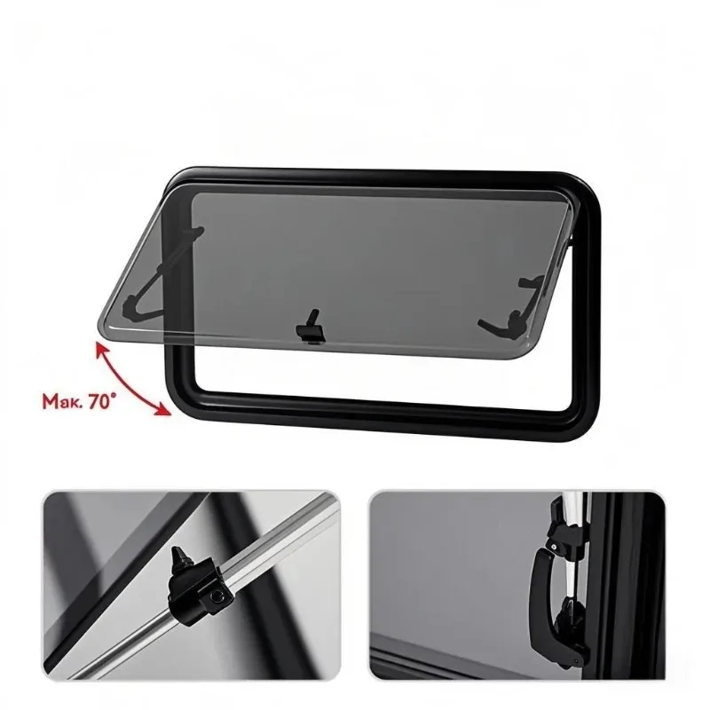

Rounded Aluminum Alloy Frame Curved Top- Hung Hinged Window Rv Motorhome Accessories Caravan Window Rv Campern Window