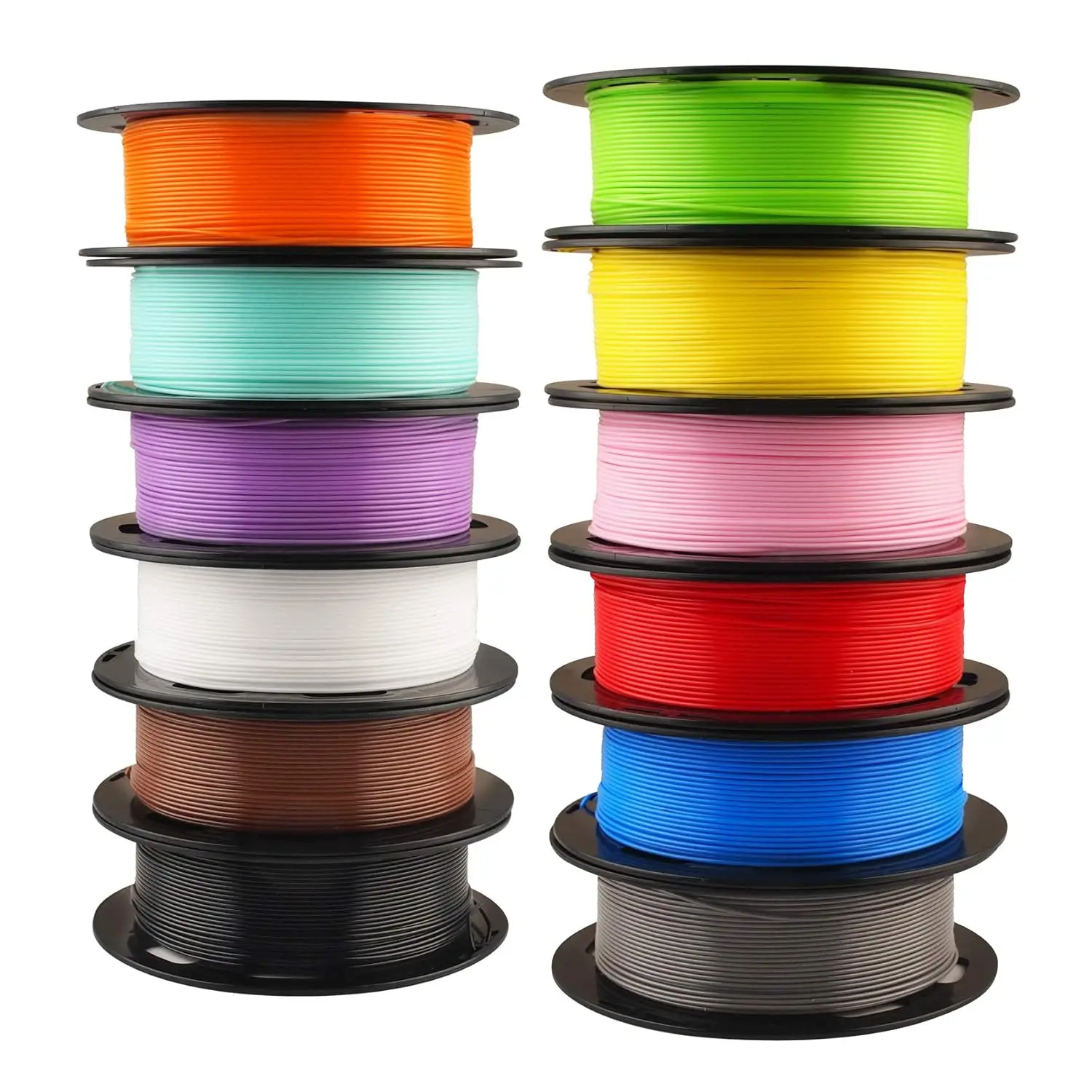 

1.75mm PLA Filament Bundle, 12 Spools, 500g Each, Popular Colors, Includes 3D Printer Tool