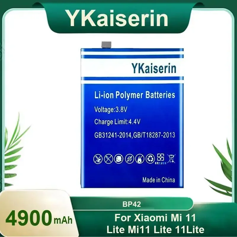 

YKaiserin BP42 4900 мАч Аккумулятор для Xiaomi Mi 11 Lite Mi11 Lite 11Lite Портативные аккумуляторы для сотового телефона Гарантия 2 года + Инструменты