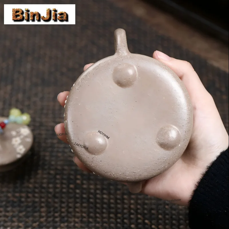 190ml Traditional Yixing Purple Clay Teapots Handmade Plum Stone Scoop Pot Raw Ore White Section Mud Kettle Chinese Zisha Teaset view 4
