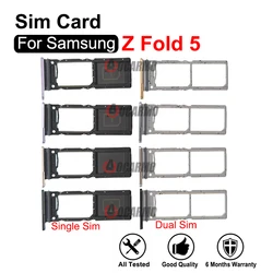 Single + Dual Sim Tray For Samsung Galaxy Z Fold 5 SM- F946 Black/ Blue /White/Purple SIM Card Holder Slot Repair Parts