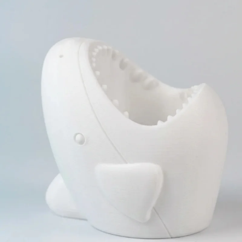 3D Printed Shark Bite Pen Holder,Plastic Cute Shark‑Shaped Pencil Cup,Fun Desktop Stationery Storage Organizer for Office Decor
