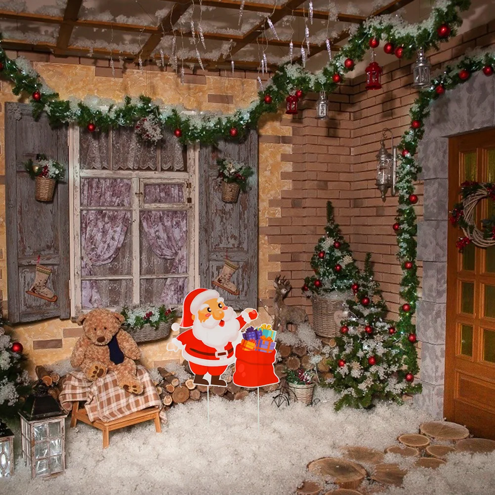 

3Pcs Christmas Yard Signs Garden Stakes Exquisite Realistic Lawn Decorations Holiday Garden Ornaments Festive Decor