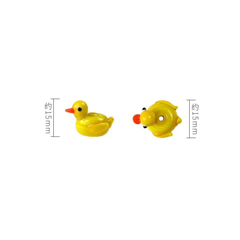 5pcs Little Yellow Duck Glass Beads Loose Beads Cute Earrings Pendant Mobile Phone Chain Handicrafts DIY Material