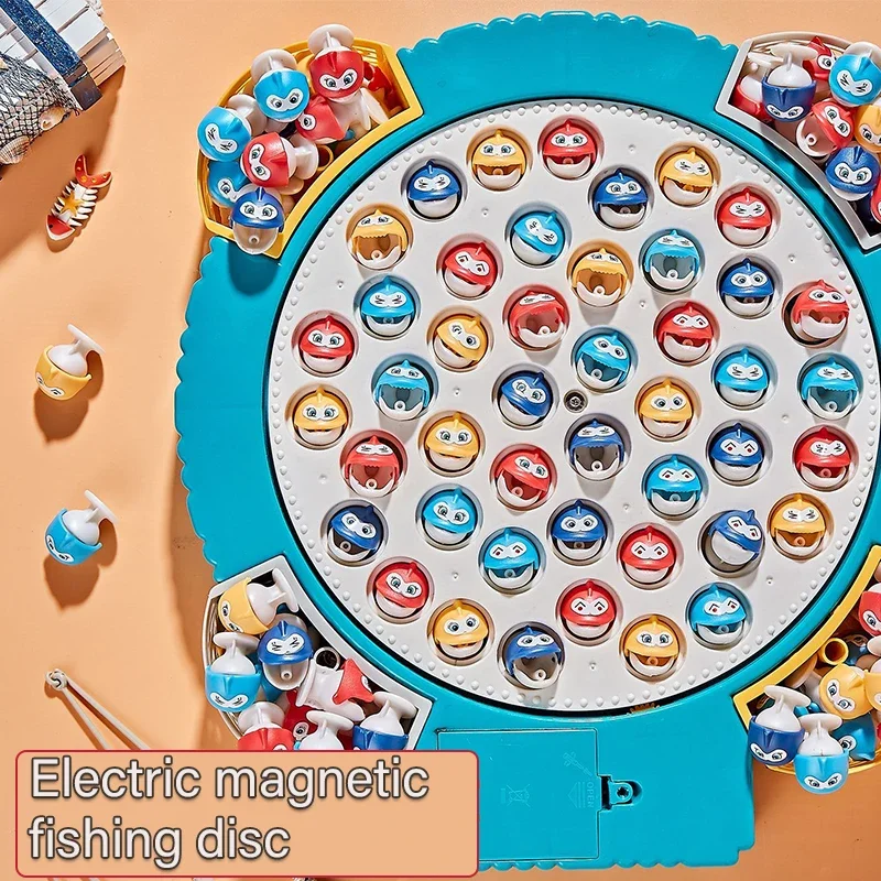 Children's Electric Fishing Toy Set Magnetic Kids Baby Kitten Fishing Toy Puzzle Intelligence Girl Boy