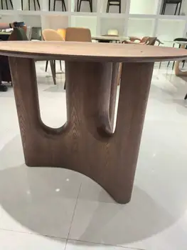 Marble round foot bracket Wood foot Luxury stone tripod Solid wood legs Stainless steel round table brac