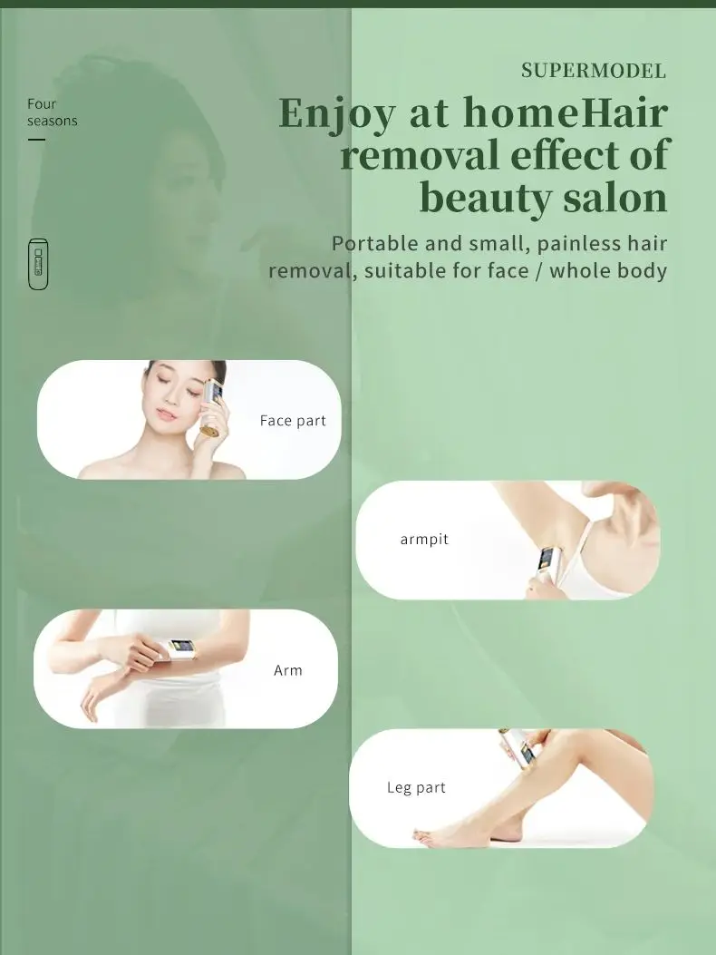 Lobemoky Hair removal IPL Depilator Pulses Permanent Laser Epilator Painless  Bikini face and body machine home-appliance Device